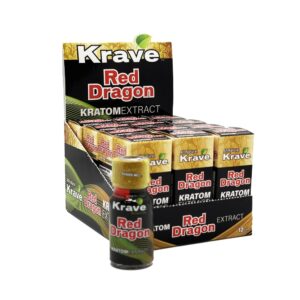 krave red dragon kratom extract liquid shot box