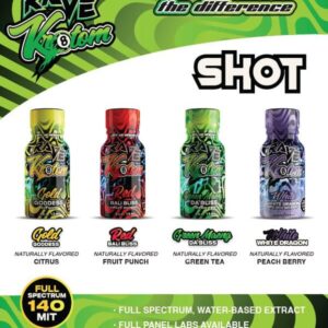 infographic for Rave Gold Goddess Kratom Shot 270mg 15mL