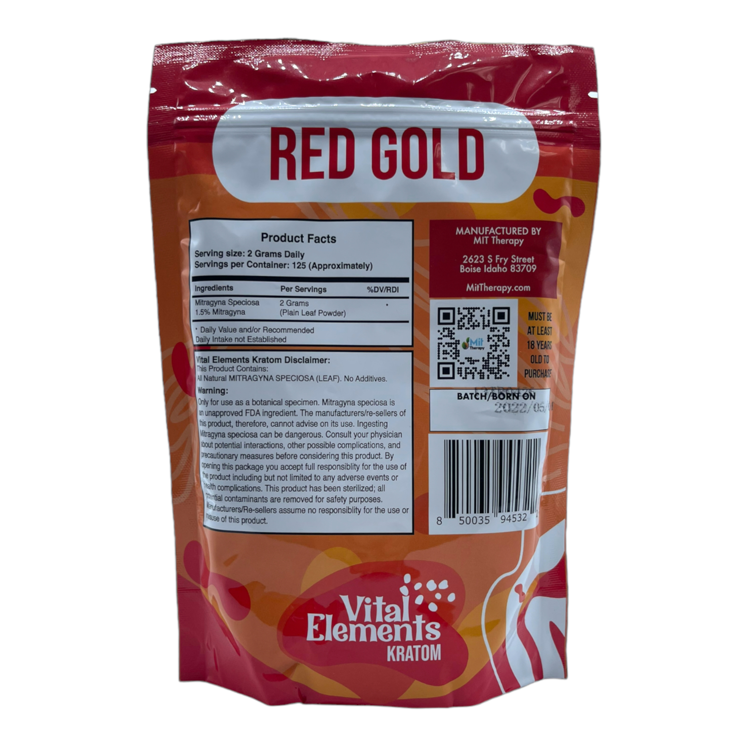 Shop Vital Elements Red Gold Kratom Powder