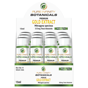 display case of Pure Infinity Premium Gold Extract Shot 45mg 15mL