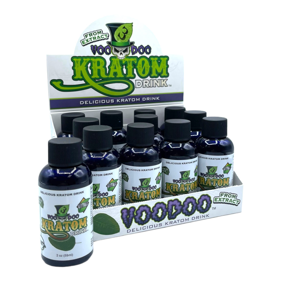 VooDoo3 ULTRA 105 Chocolate Mint Kratom Shot 105mg 59mL - Image 2