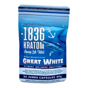 Buy 1836 Kratom Great White Kratom Jumbo Capsules