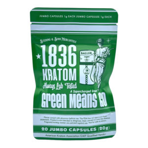 Buy 1836 Kratom Green Means Go Kratom Jumbo Capsules