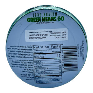 Buy 1836 Kratom Green Means Go Kratom Jumbo Capsules