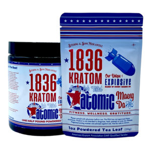 1836 kratom powder atomic maeng da back