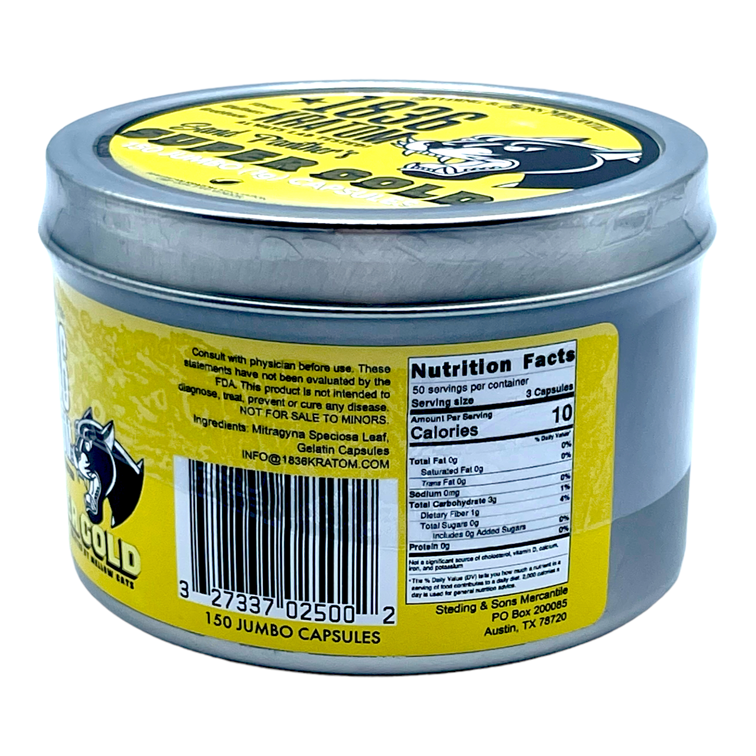 Buy 1836 Kratom SP Super Gold Kratom Jumbo Capsules