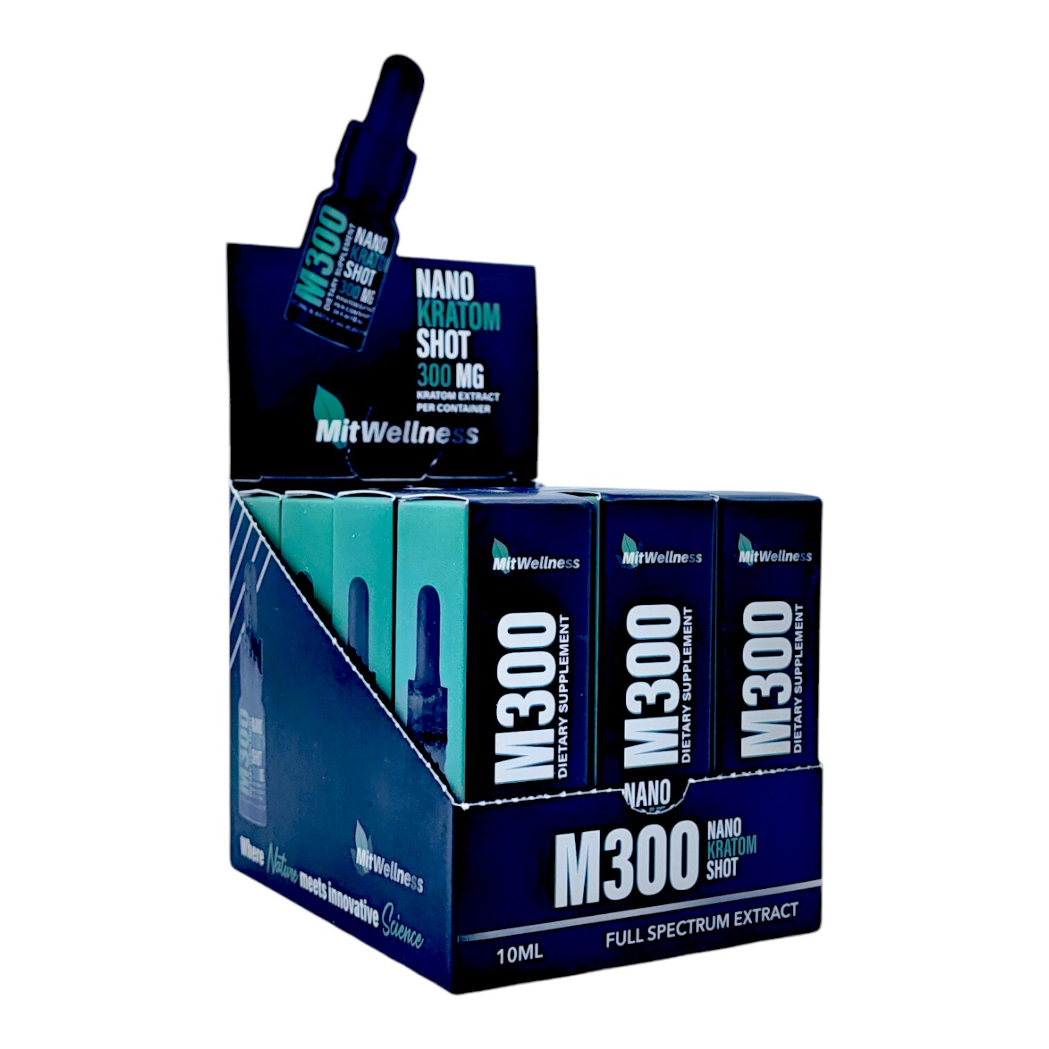 single box of Mit Wellness M300 NANO Kratom Shot 300mg 10mL