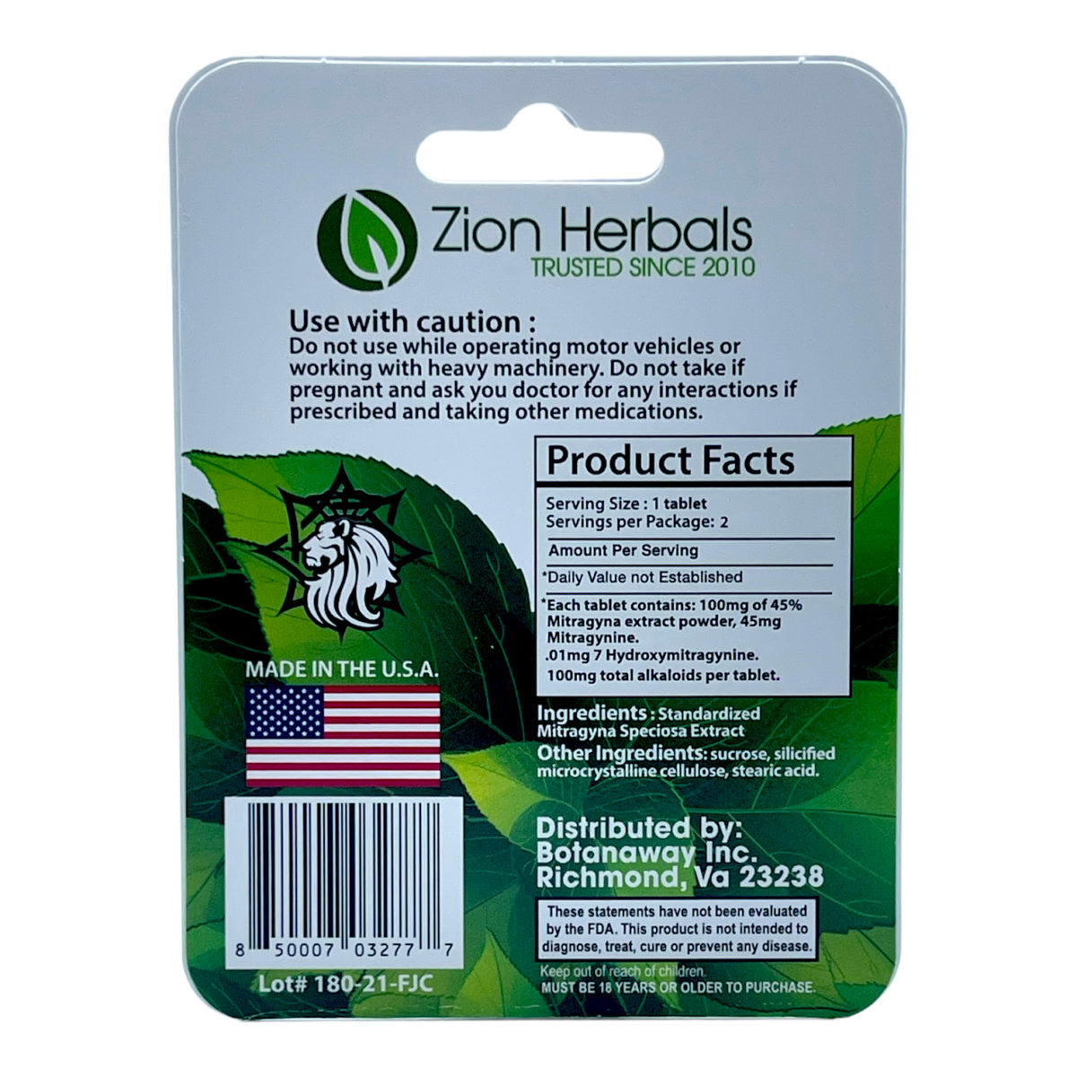 Zion Herbals Gold Reserve Kratom Extract Tablets 45% - Image 2