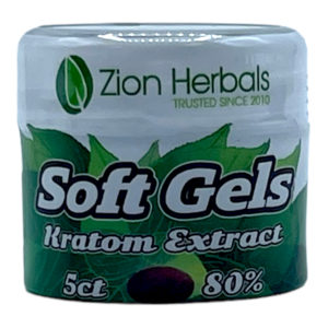 Zion Herbals Soft Gels Kratom Extract 80% - 5ct