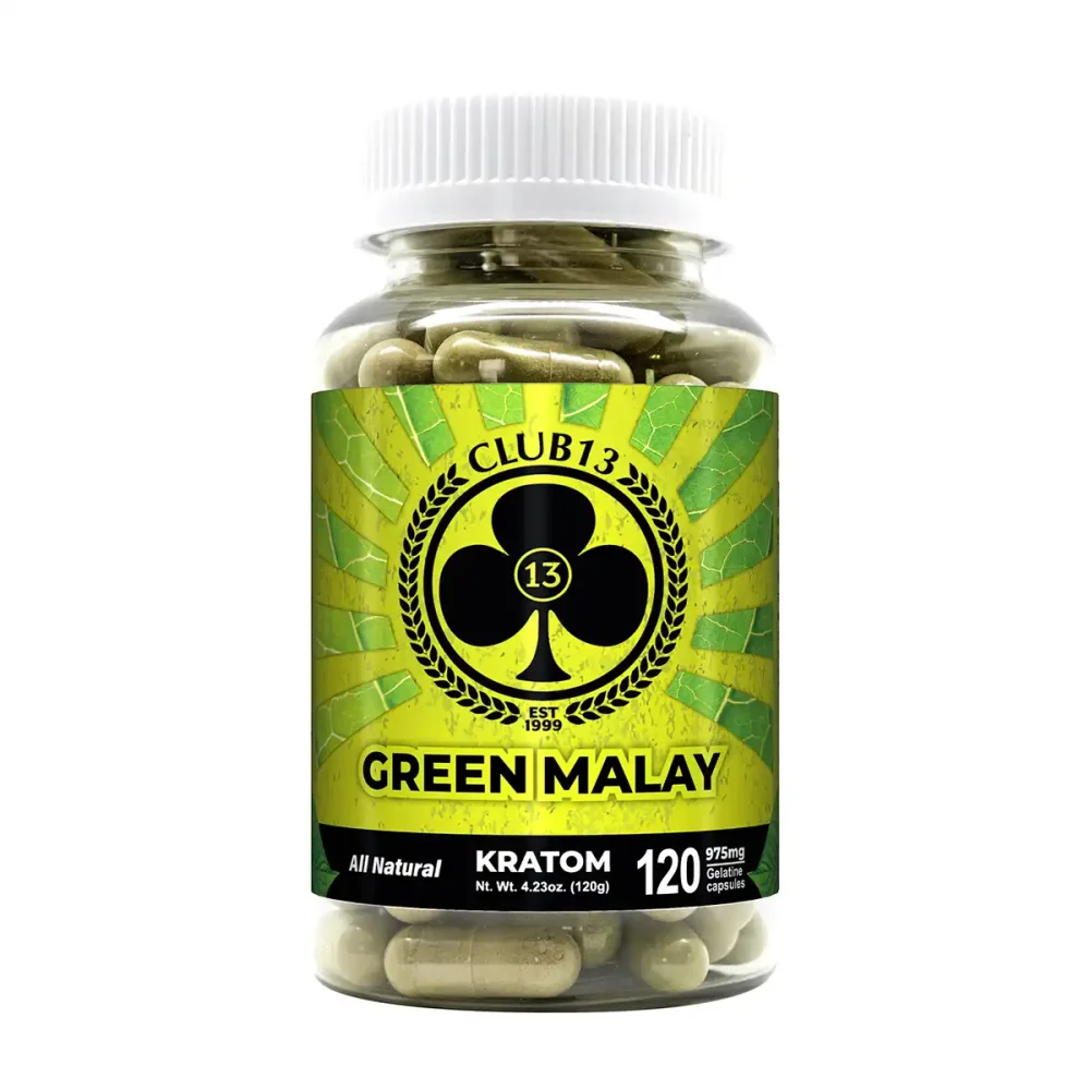 Club 13 Extra Strength Green Malay Kratom Capsules