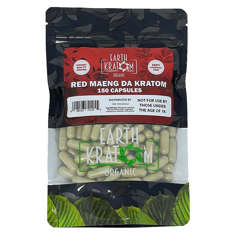 Earth Kratom Red Maeng Da Kratom Capsule - 150 caps