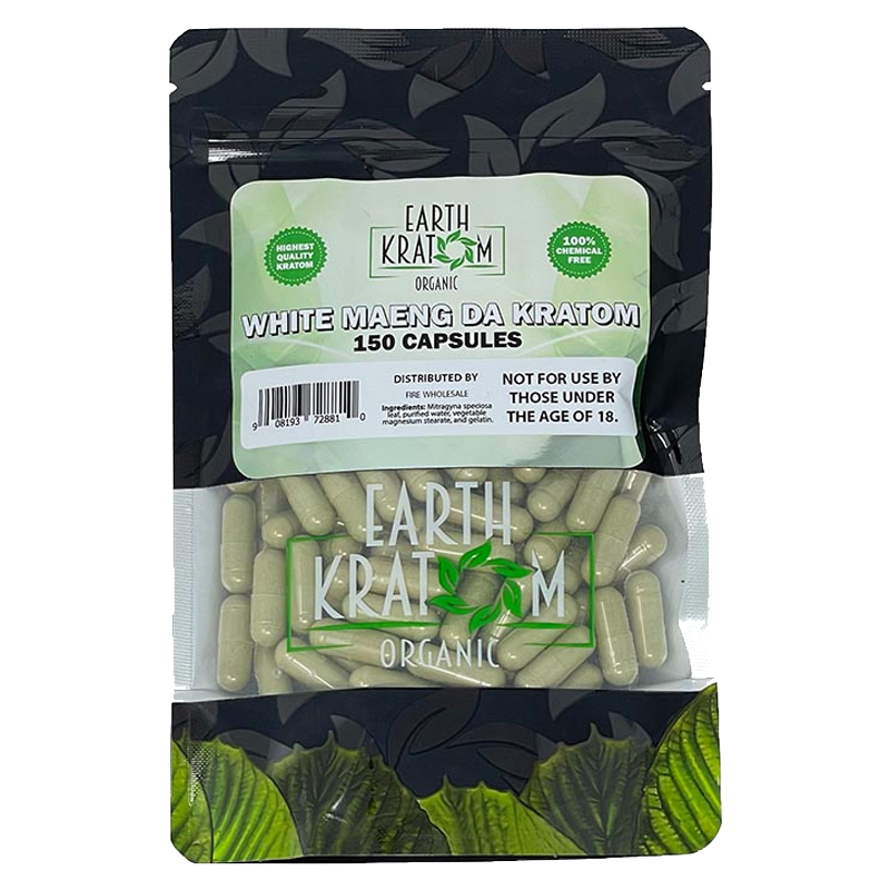 Earth Kratom White Maeng Da Kratom Capsule - 300 caps
