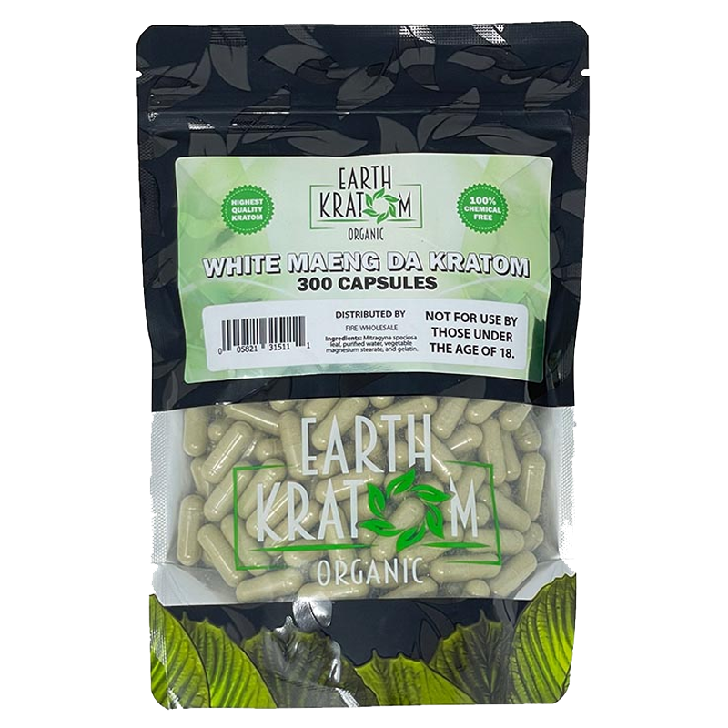 Earth Kratom White Maeng Da Kratom Capsule - 300 caps