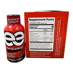 box and bottle of Blue Magic Kratom Boost Tropical Punch 80mg 59mL