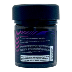 side of container of Koi Kratom Berry Punch Gummies - 500mg