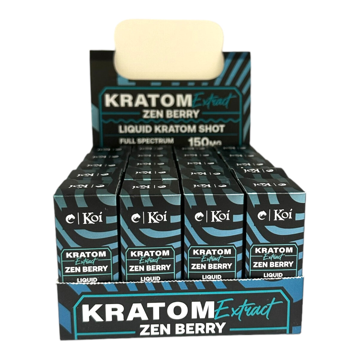 display case for Koi Kratom Extract Shot Zen Berry 150mg 10mL