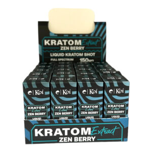 display case for Koi Kratom Extract Shot Zen Berry 150mg 10mL