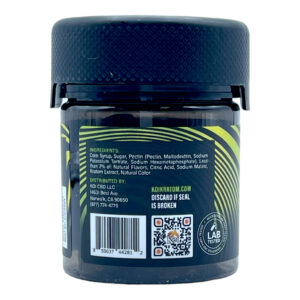 side of container of Koi Kratom Sour Lemon Gummies - 500mg