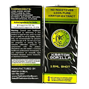 two boxes of Gorilla Kratom 10X Lemon Lime Kratom Shot 150mg 15mL
