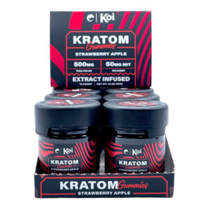 display case of Koi Kratom Strawberry Apple Gummies - 500mg
