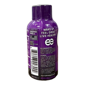 back of bottle of Eternal Energy Extra Strength Grape Shot 57mL