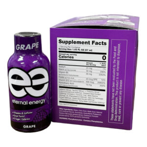 box and bottle of Eternal Energy Extra Strength Grape Shot 57mL