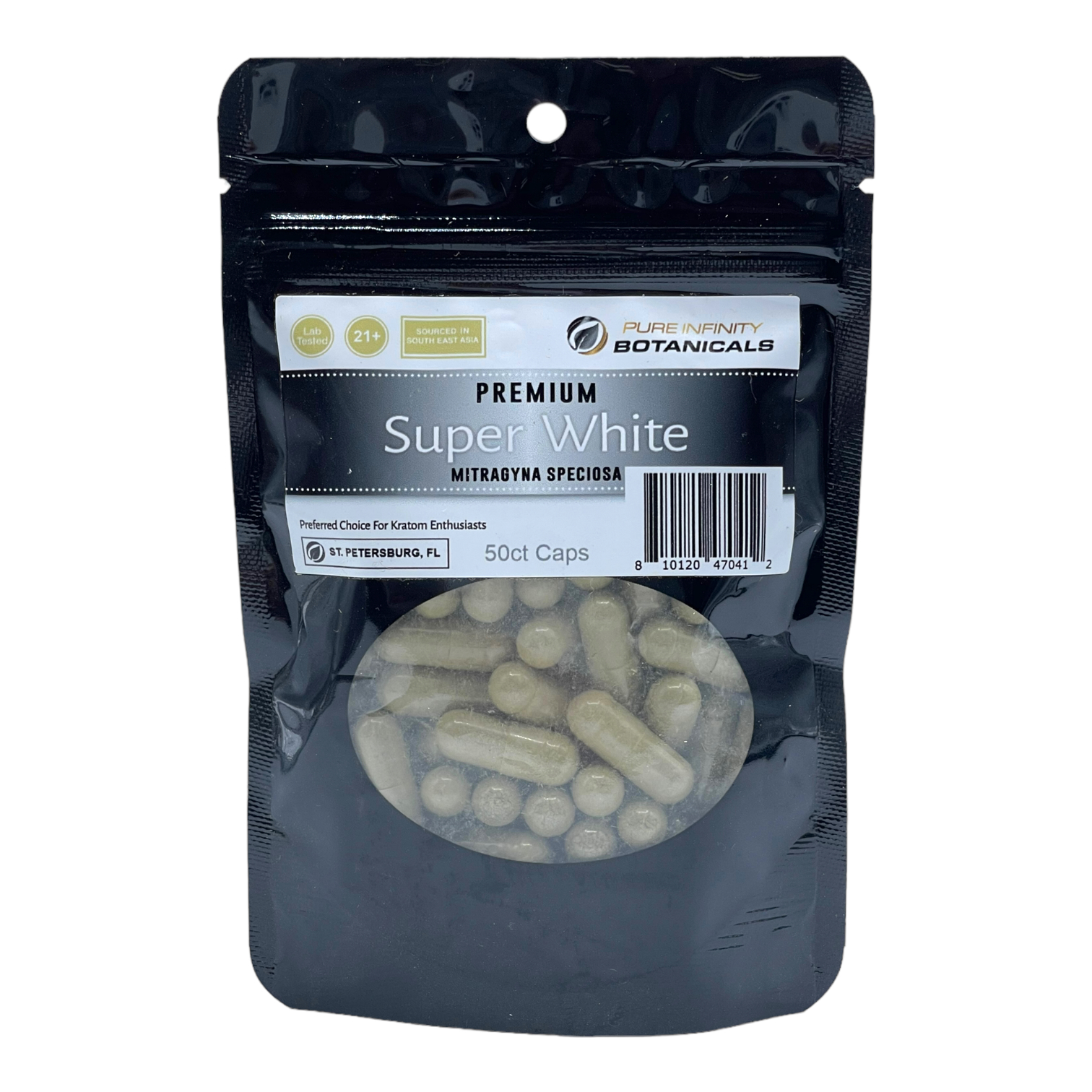 Pure Infinity Super White Kratom Capsules - 50ct