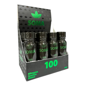 display box of Soma Kratom Extract Shot 100mg 10mL