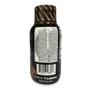 back of bottle of Tyson Tonic Kava Kratom Mocha Blend Shot 120mg Kratom 1200mg Kava 60mL