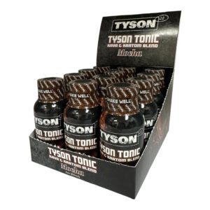 display box of Tyson Tonic Kava Kratom Mocha Blend Shot 120mg Kratom 1200mg Kava 60mL