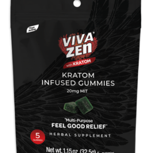 front of bag of VIVAZEN Kratom Infused Gummies