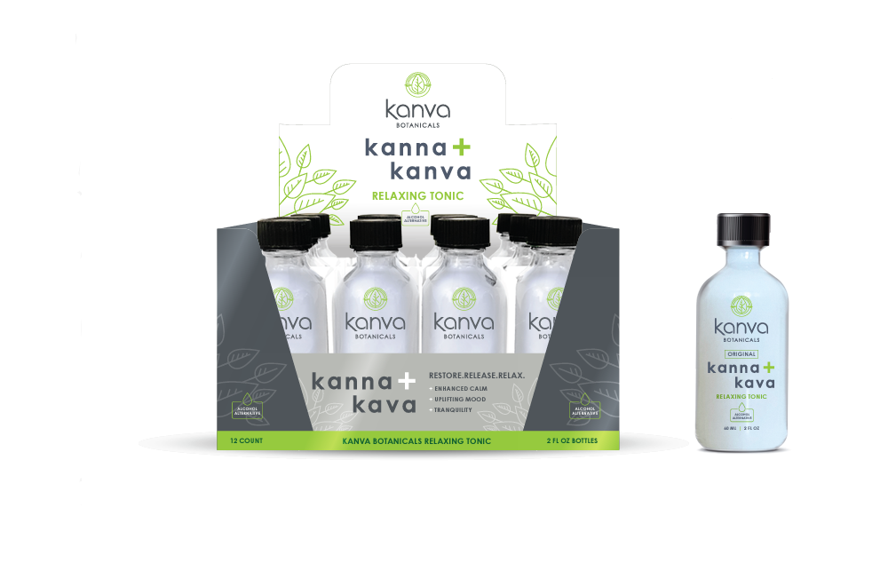 display case of Kanva Kanna Kava Relaxing Tonic