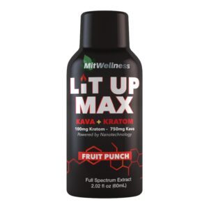 Lit Up Max Fruit Punch Kava and Kratom Shot - 60ml
