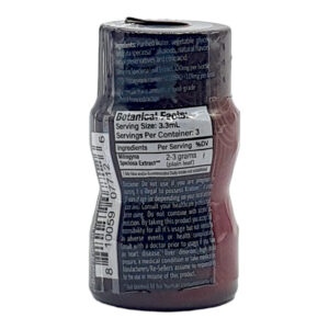 side of bottle of Krave Jule Kratom Extract Shot Original 100mg 10mL (var 3)