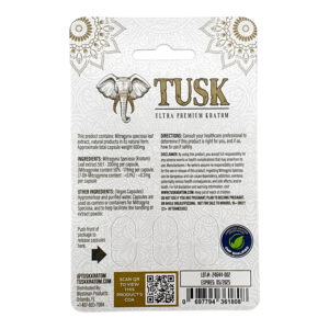 back of package of Tusk Platinum Botanical Extract Capsules