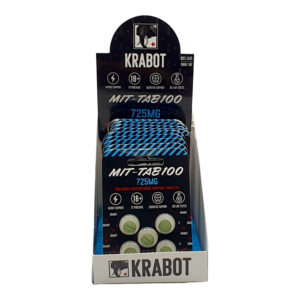 front of display case of Krabot Mit-Tab100 725MG Kratom Tab 5ct
