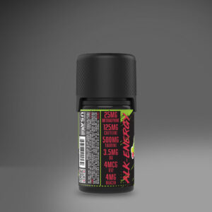 back of bottle of Krabot Alk Energy Pear Kratom Shot 35mg 30mL