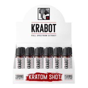 display case of Krabot Bubble Gum Kratom Shot 150mg 15mL