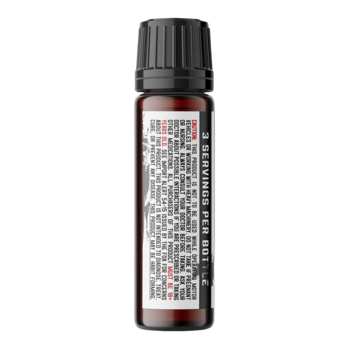 back of bottle of Krabot Original Kratom Shot 150mg 15mL (var 1)