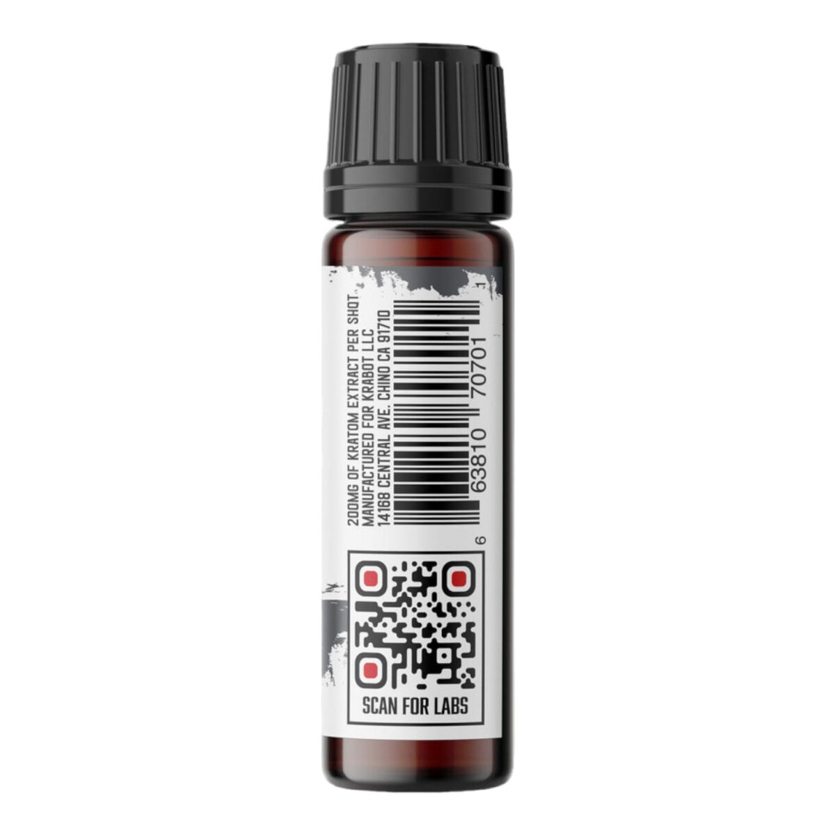 side of bottle of Krabot Original Kratom Shot 150mg 15mL