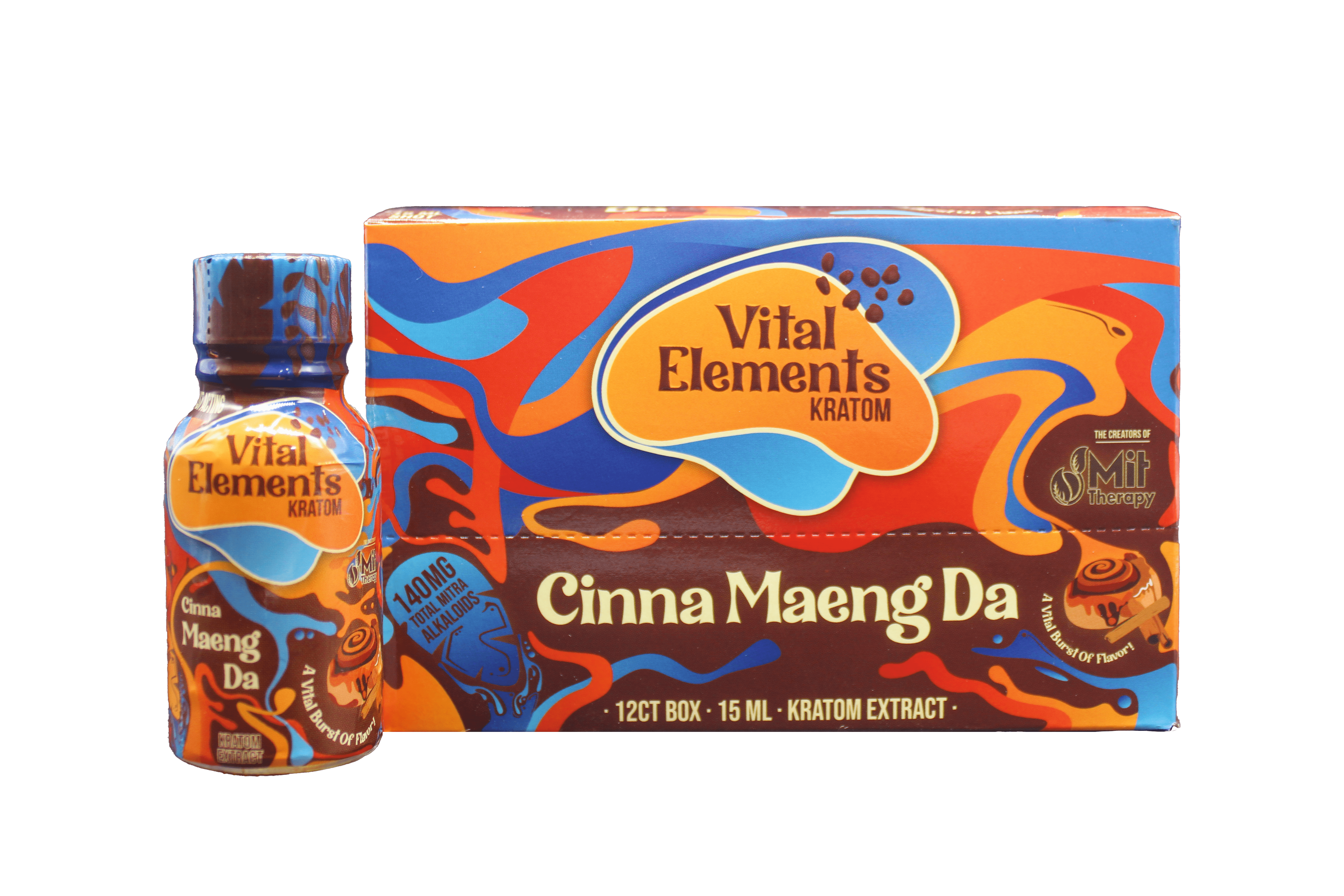 display case of Vital Elements Cinna Maeng Da Shot 46mg 15mL