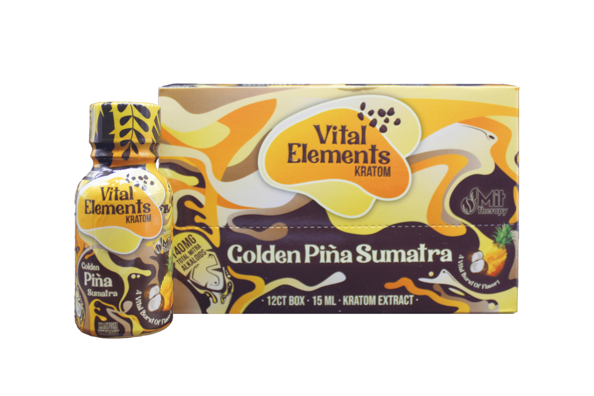 display box of Vital Elements Golden Pina Sumatra Shot 46mg 15mL