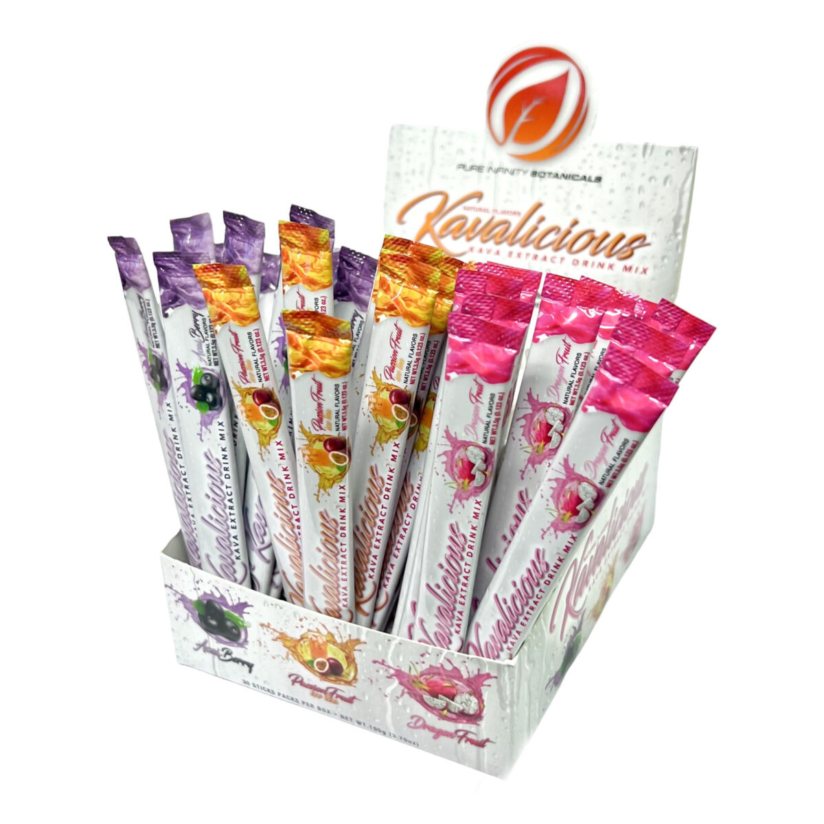 display box of Kavalicious Acai Berry Kava Drink Mix