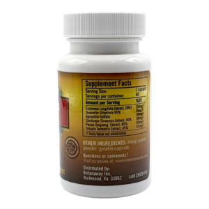 back of bottle of Nine Mile Botanicals Big Up Capsules