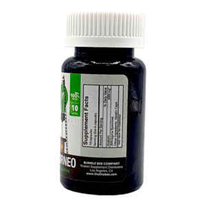 side of bottle of Bumble Bee Green Borneo Kratom Capsules SAMPLE