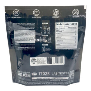 back of bag of Krabot Cherry Ice Green Maeng Da Stick