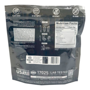 back of bag of Krabot Cherry Ice Red Maeng Da Stick