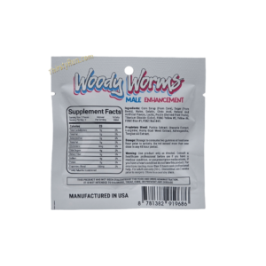 back of package of Woody Worms Male Enhancement Gummies