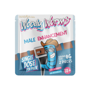 front of package of Woody Worms Male Enhancement Gummies