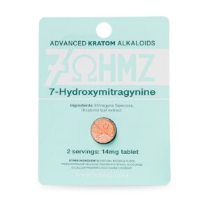 front of package of 7OHMZ Kratom Tablets (var 2)